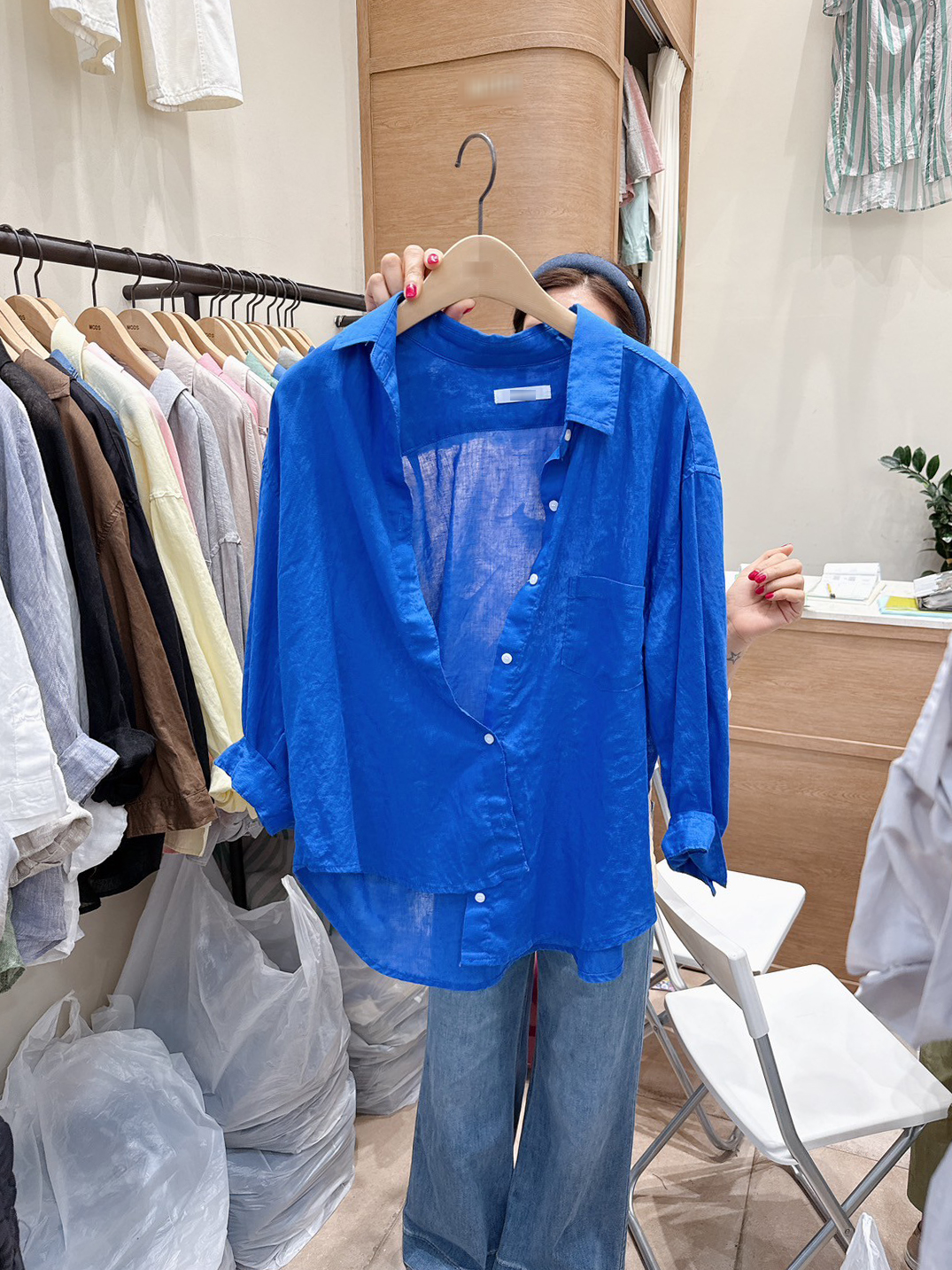 B32.亞麻亮眼彩色襯衫
