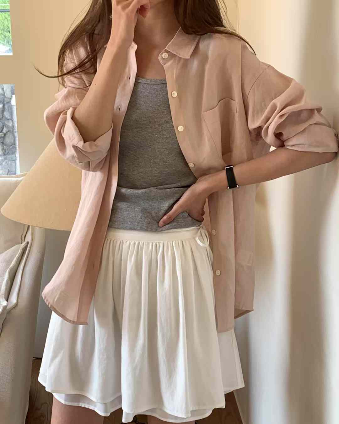 A43.知性女孩單口袋襯衫