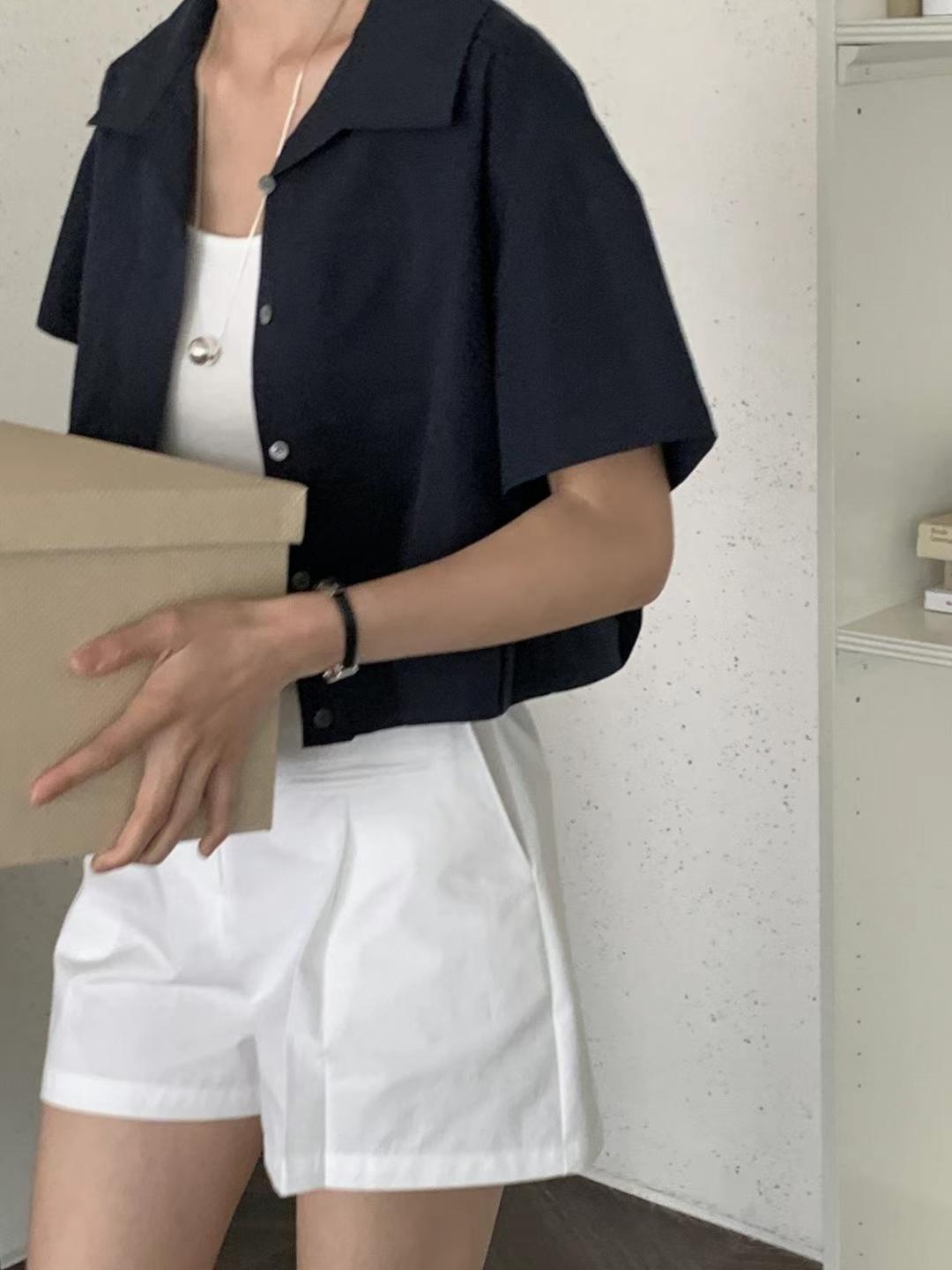 B48.小臉歐逆俏麗澎袖襯衫外套