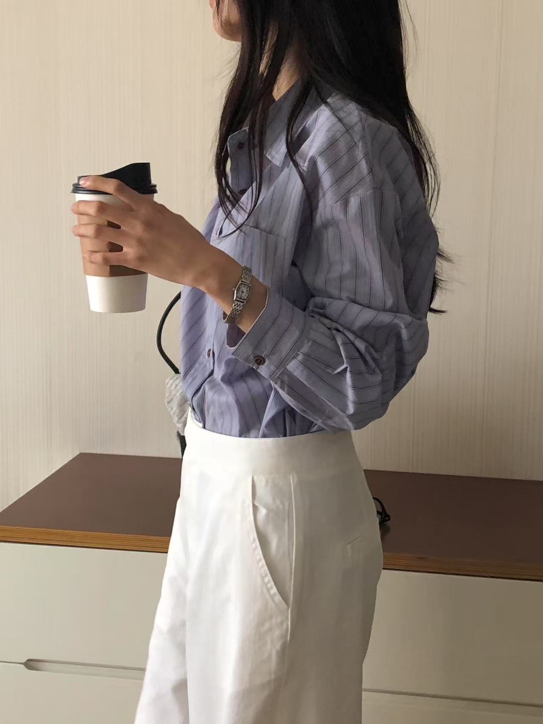 A15.韓國氣質特色條紋襯衫