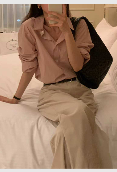 B91.顏值家柔美色基礎襯衫