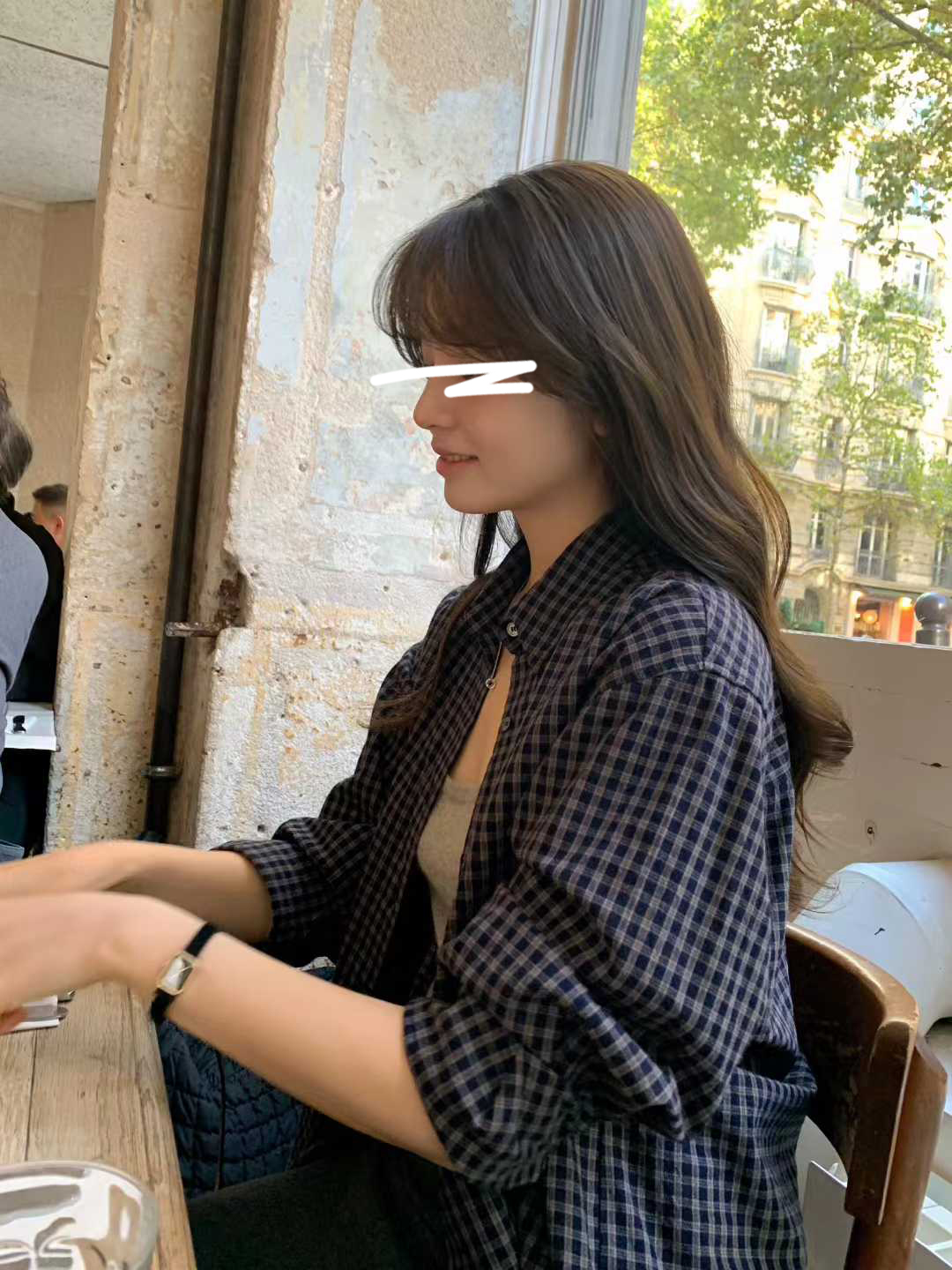 A15.顏值家復古小格襯衫