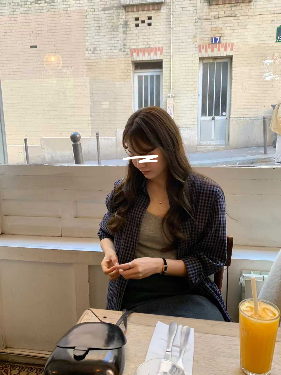 A15.顏值家復古小格襯衫