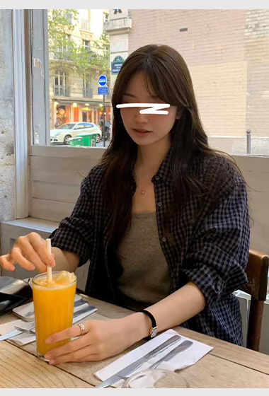 A15.顏值家復古小格襯衫