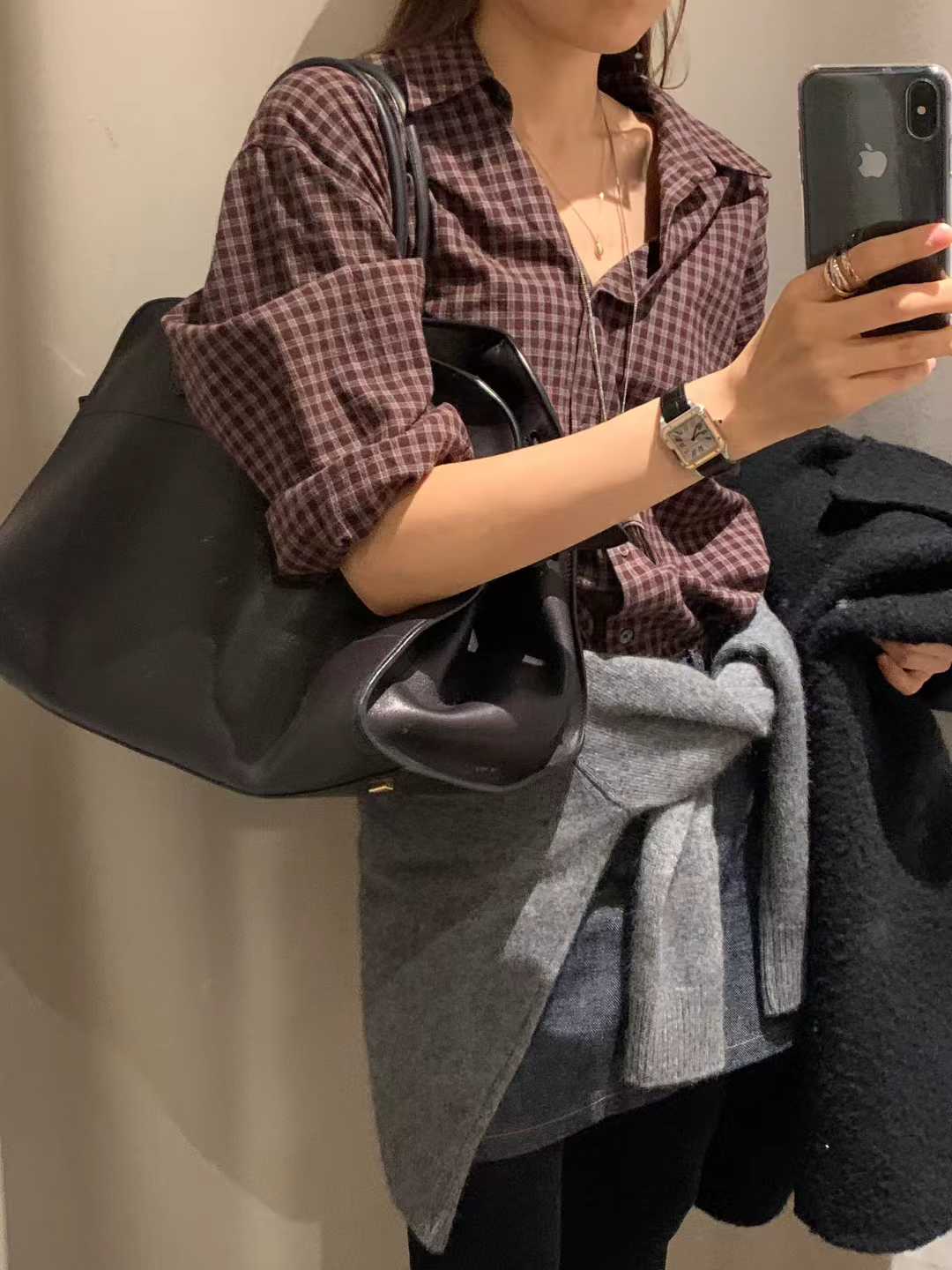 A15.顏值家復古小格襯衫