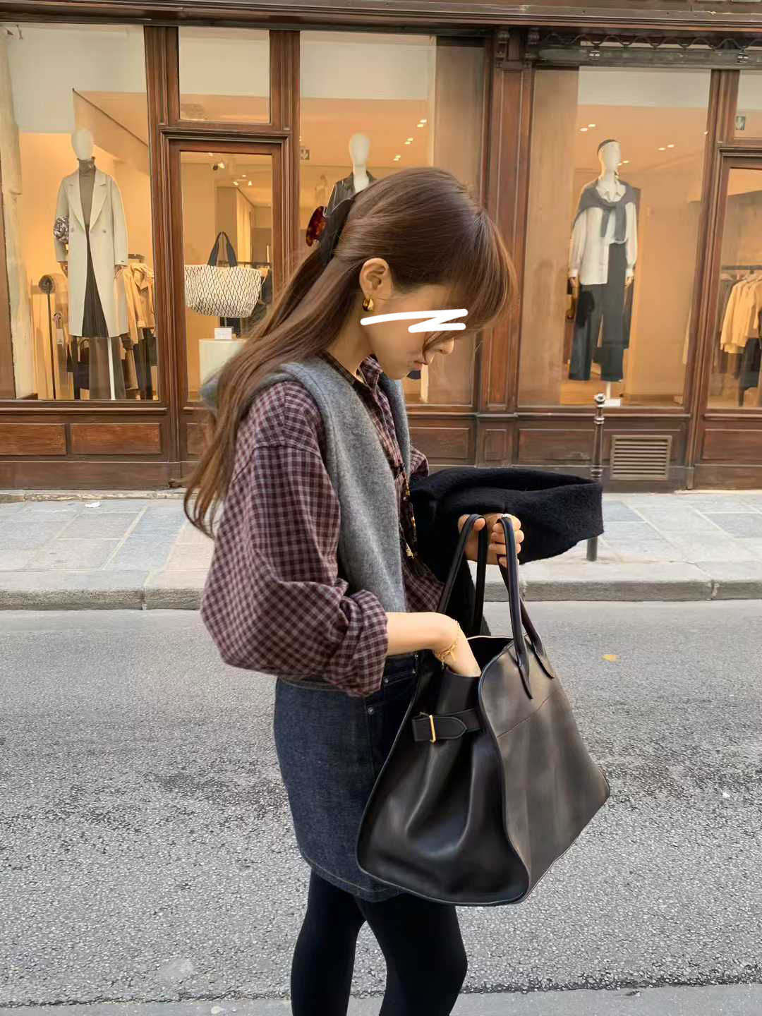 A15.顏值家復古小格襯衫