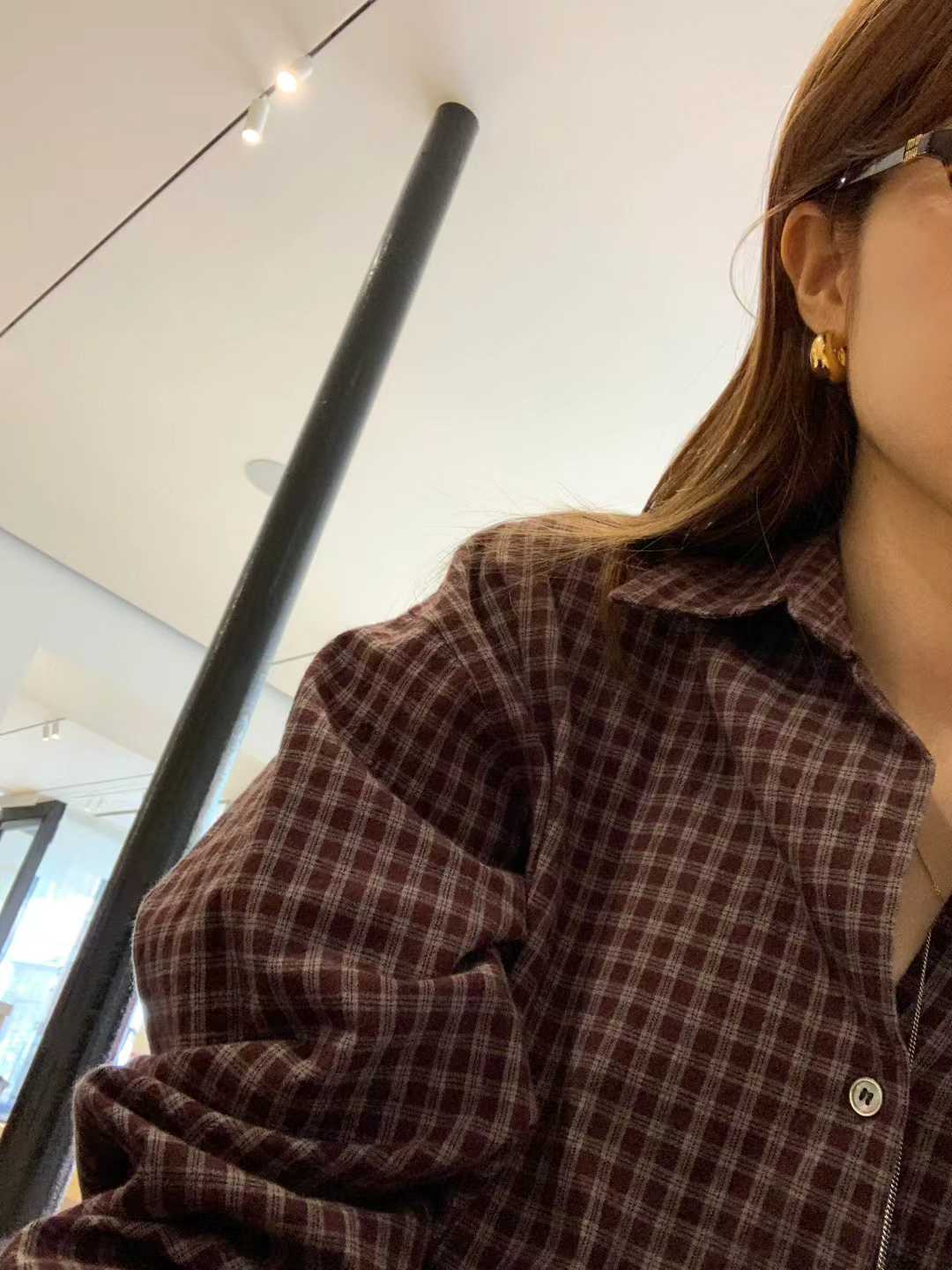 A15.顏值家復古小格襯衫