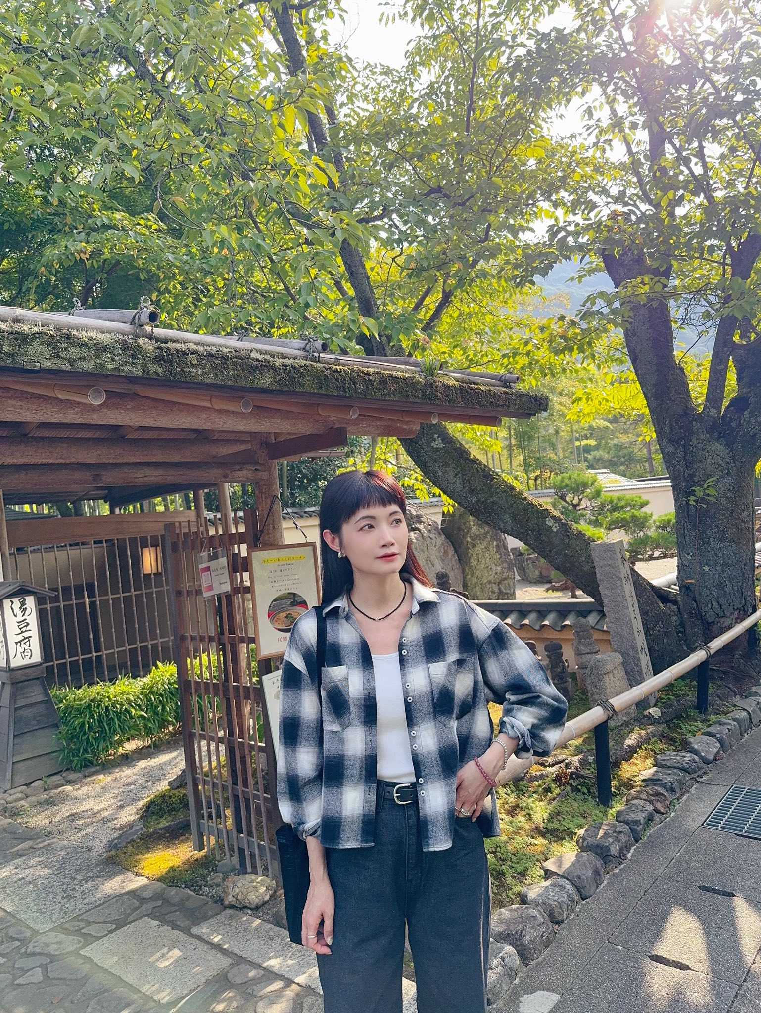亮色暈染大格紋襯衫