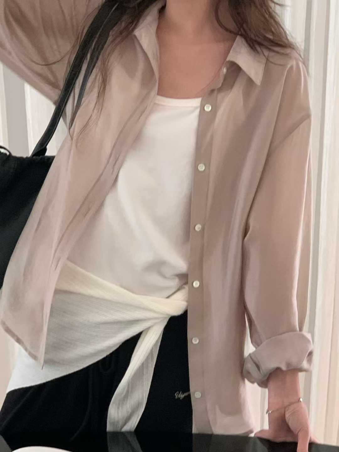 小V家質感光天絲襯衫