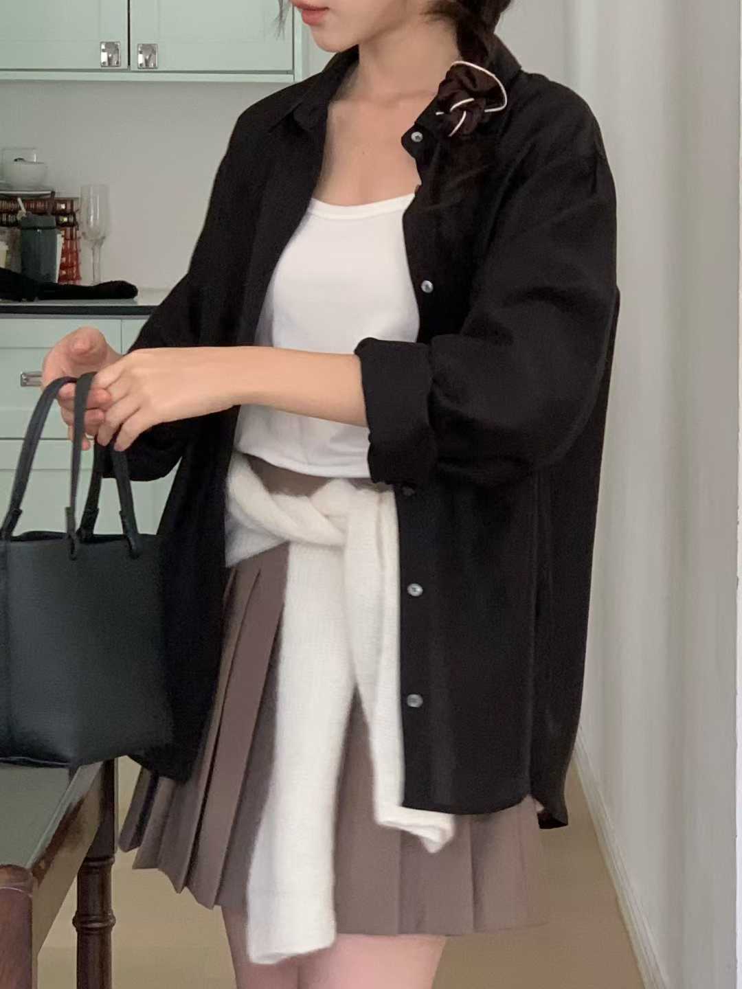 小V家質感光天絲襯衫