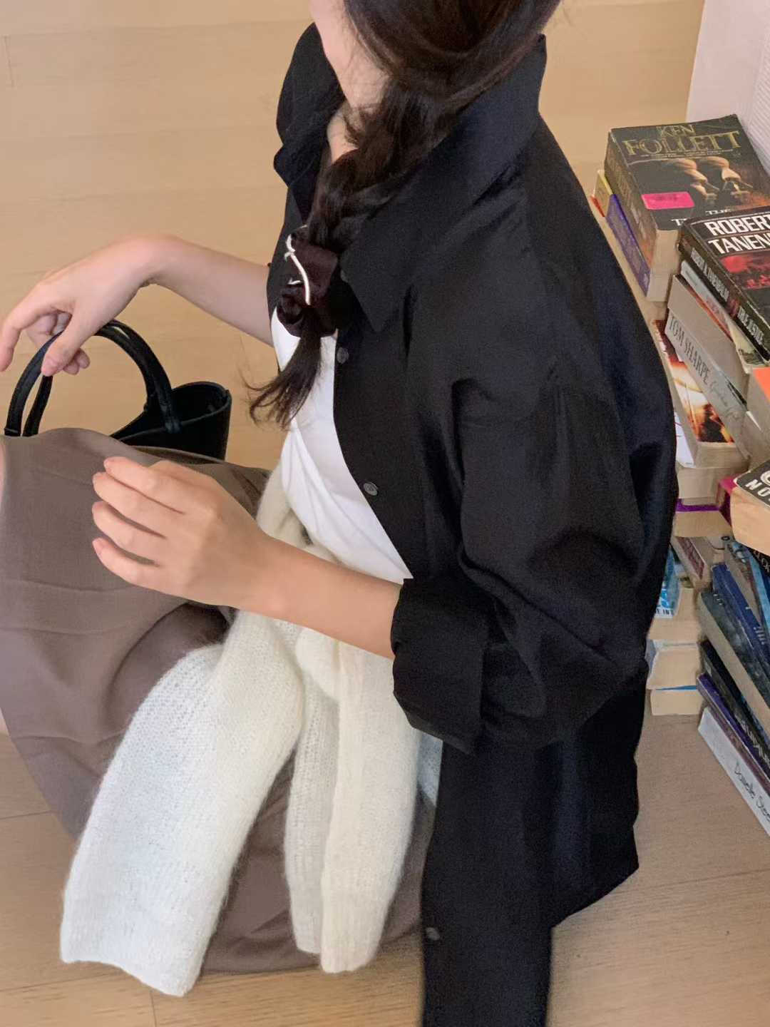 小V家質感光天絲襯衫