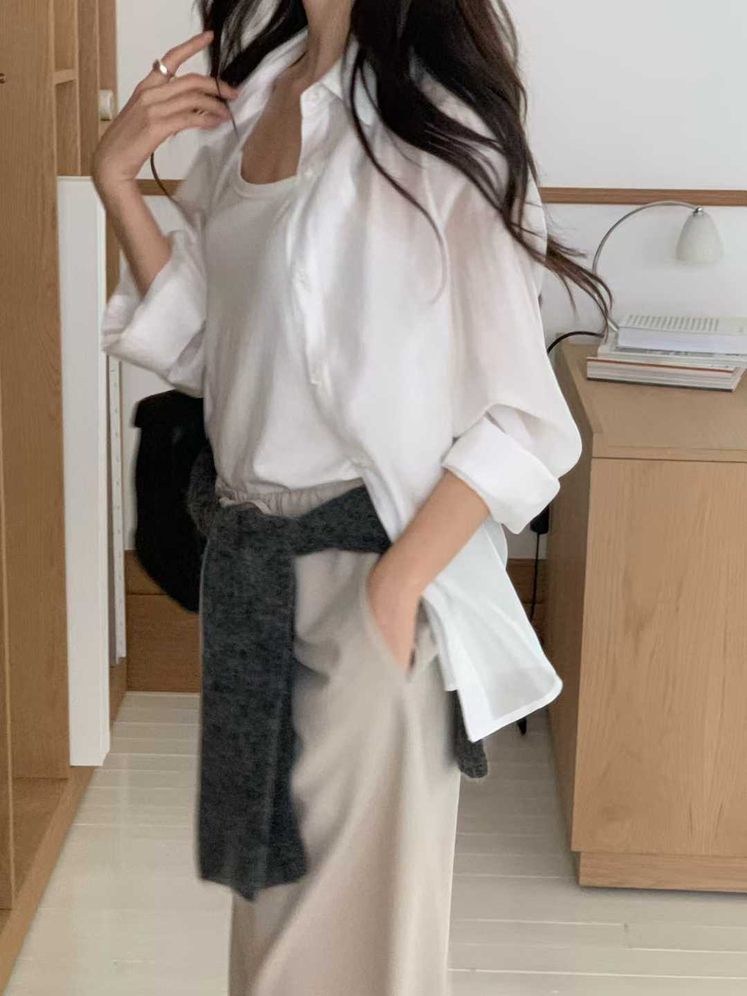 小V家質感光天絲襯衫