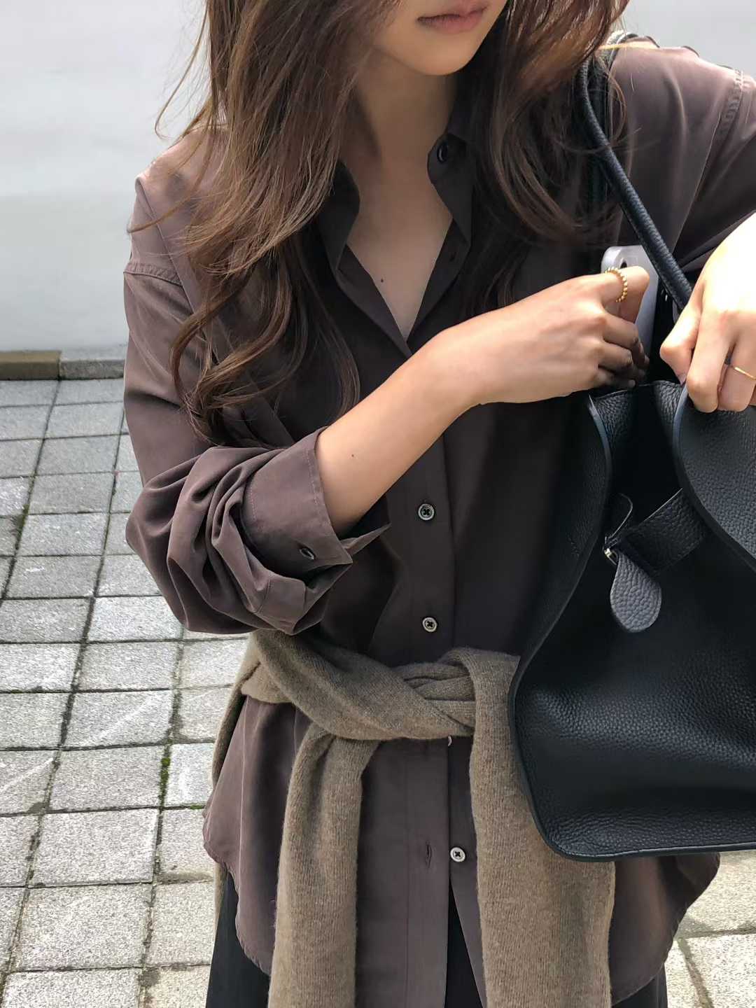 B17.大V家優雅美人天絲襯衫