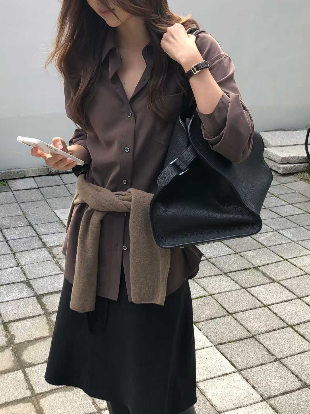 B17.大V家優雅美人天絲襯衫