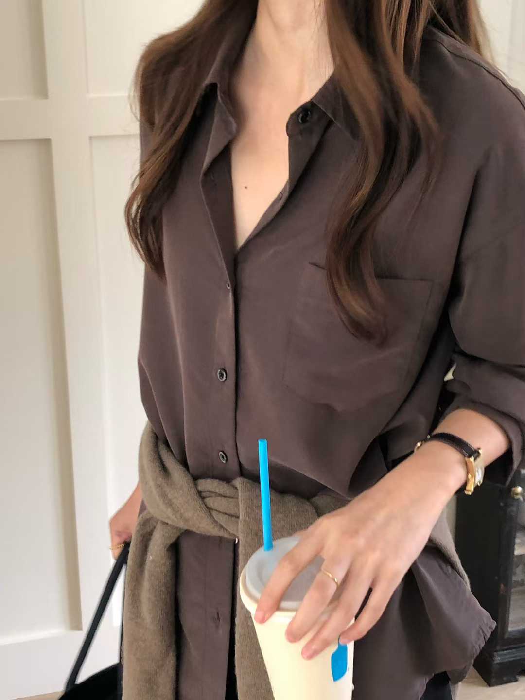 B17.大V家優雅美人天絲襯衫