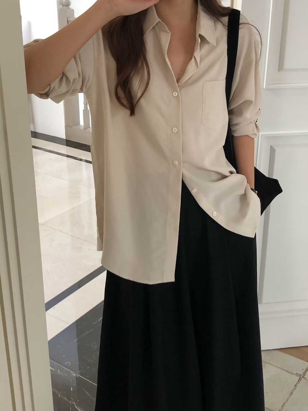 B17.大V家優雅美人天絲襯衫