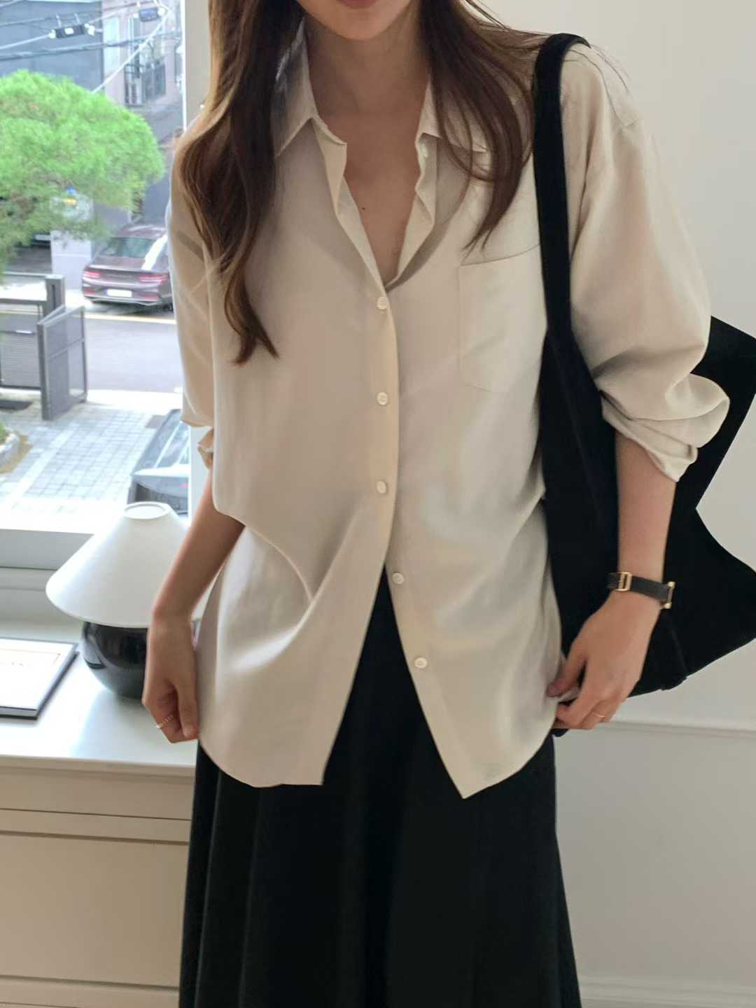 B17.大V家優雅美人天絲襯衫