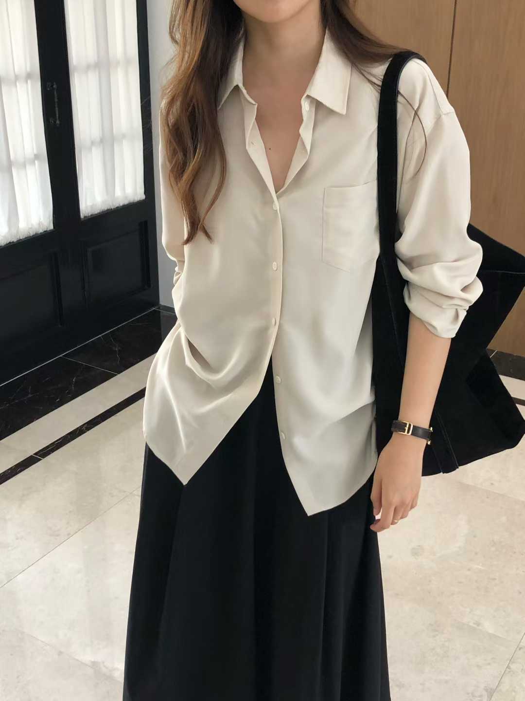 B17.大V家優雅美人天絲襯衫