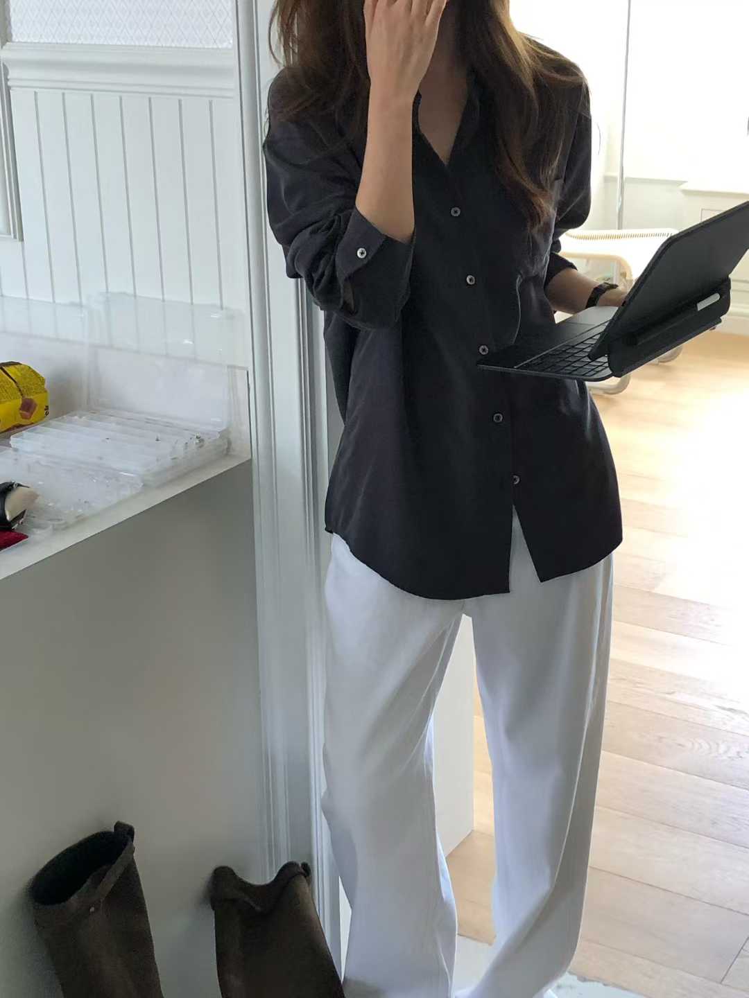 B17.大V家優雅美人天絲襯衫