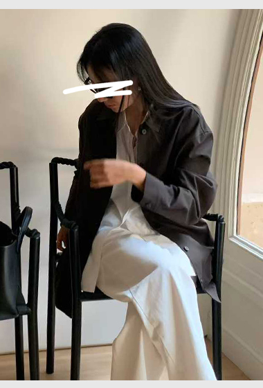 B35.清爽家特色綁腰襯衫外套