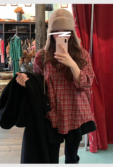 C42.顏值家節慶氛圍格紋襯衫