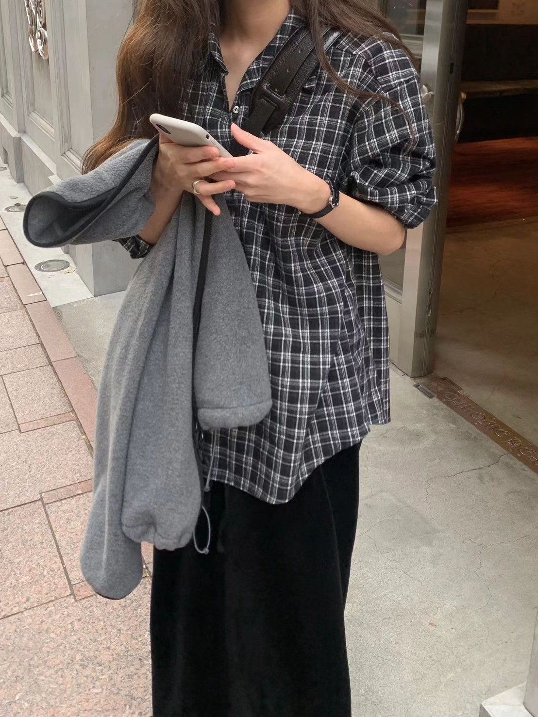 C42.顏值家節慶氛圍格紋襯衫