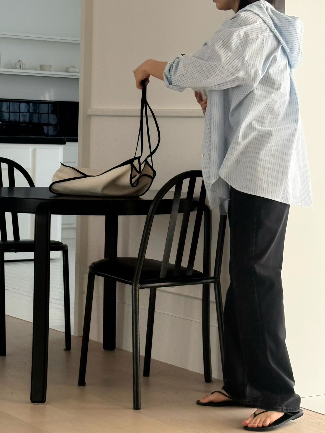 B40.清爽色連帽休閒條紋罩衫