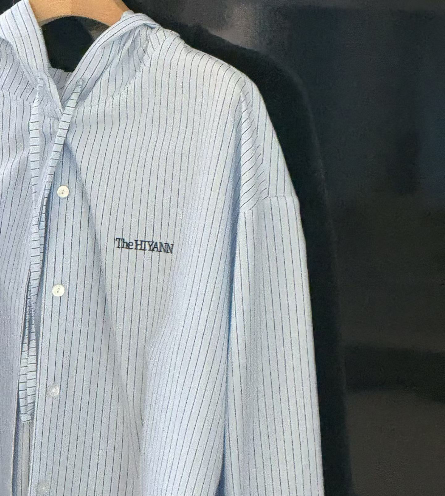 B40.清爽色連帽休閒條紋罩衫