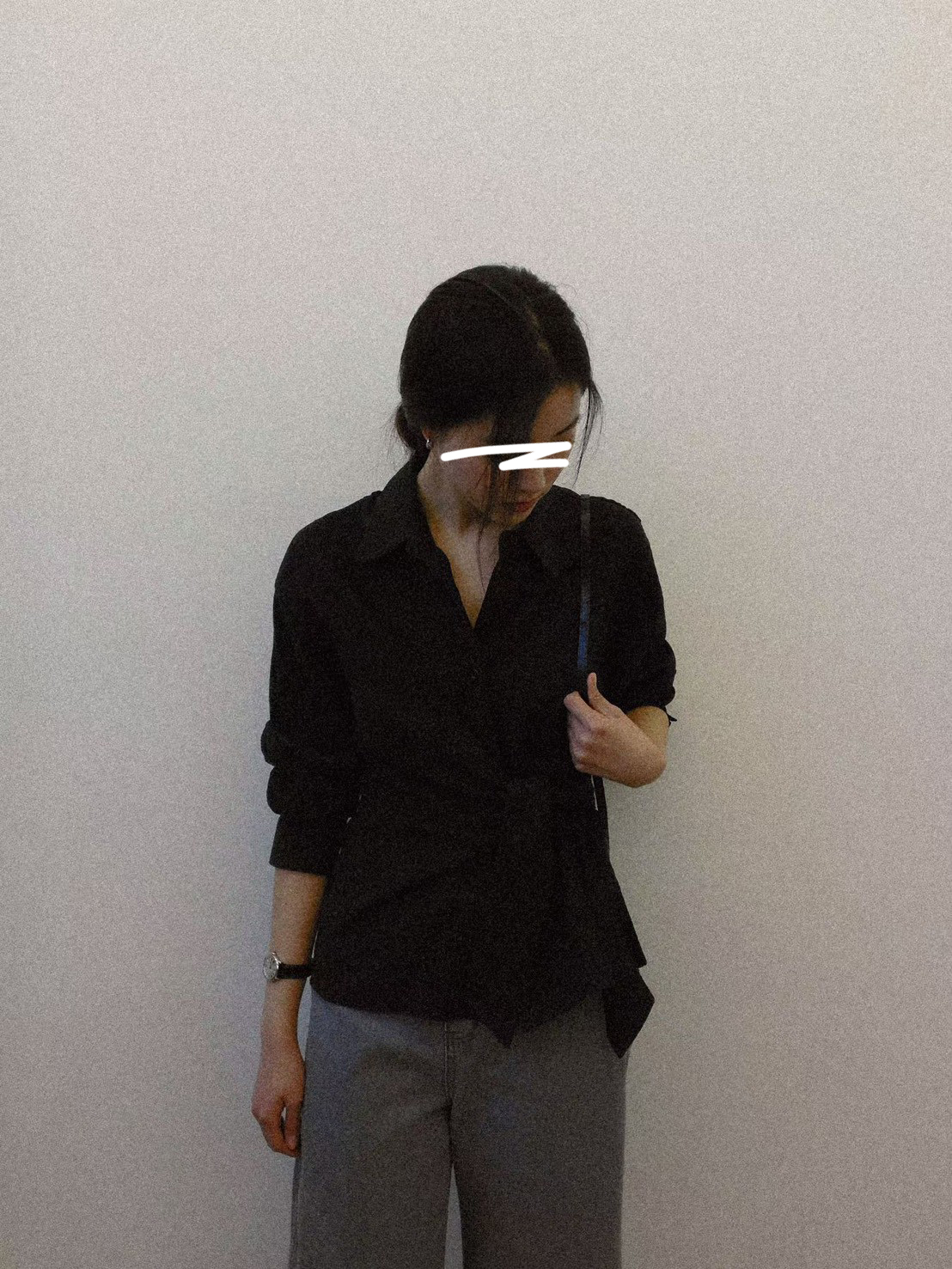 B50.質感家收腰綁袋造型襯衫