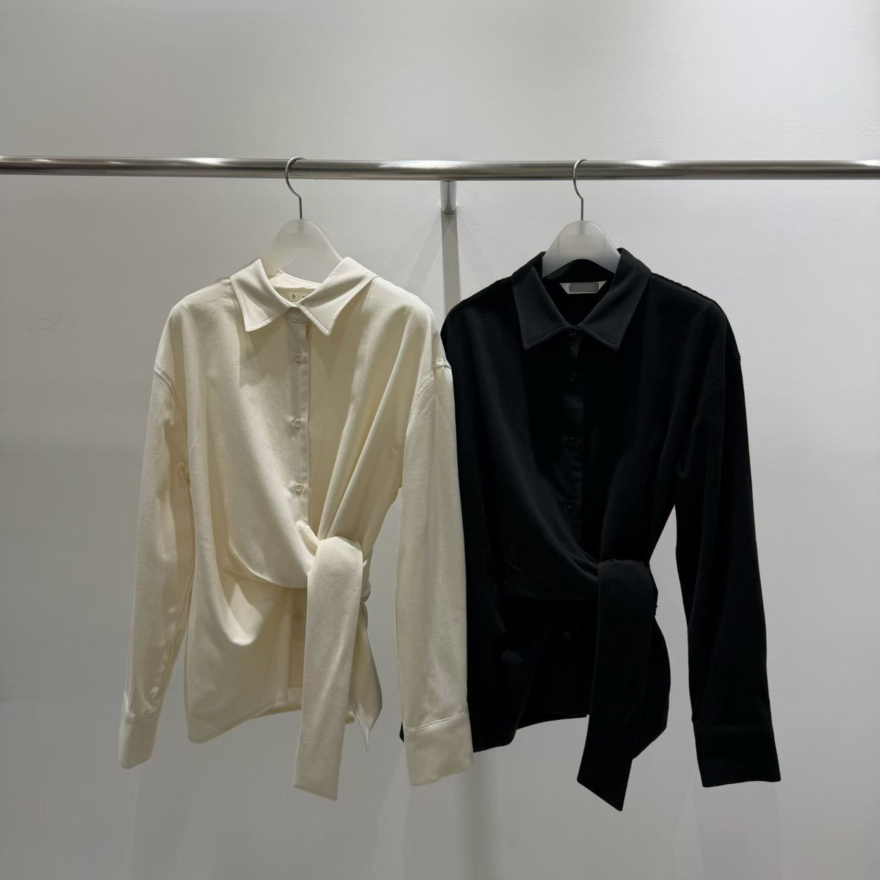 B50.質感家收腰綁袋造型襯衫