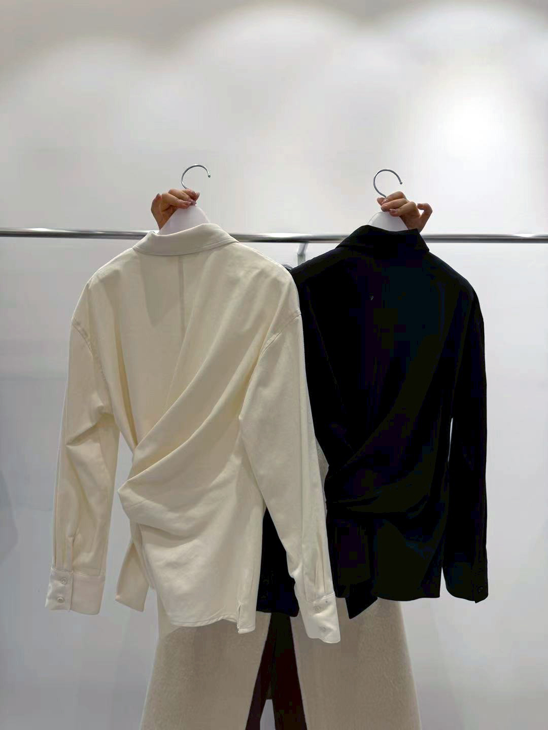 B50.質感家收腰綁袋造型襯衫