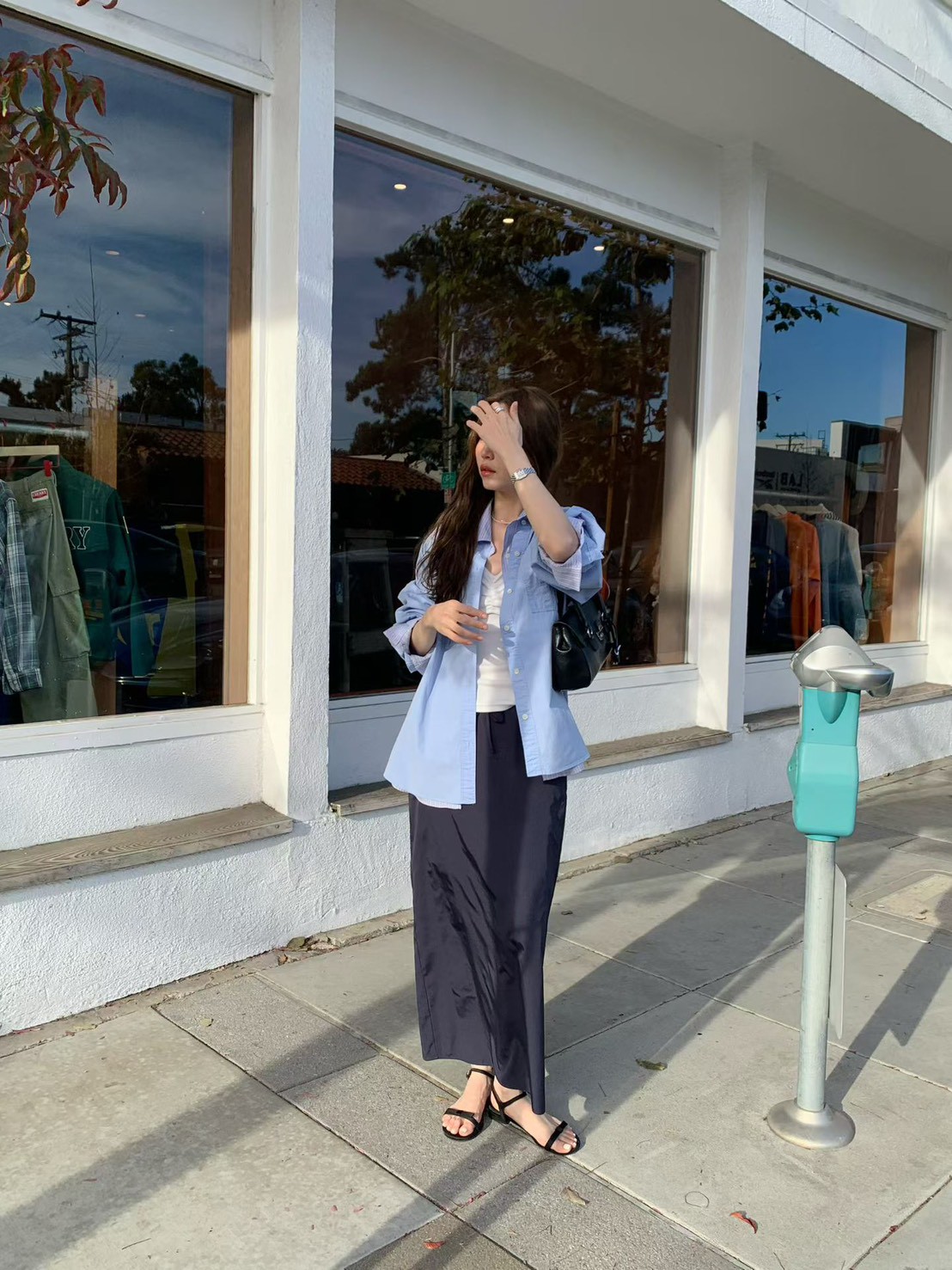 B64.人氣甜美糖果色襯衫