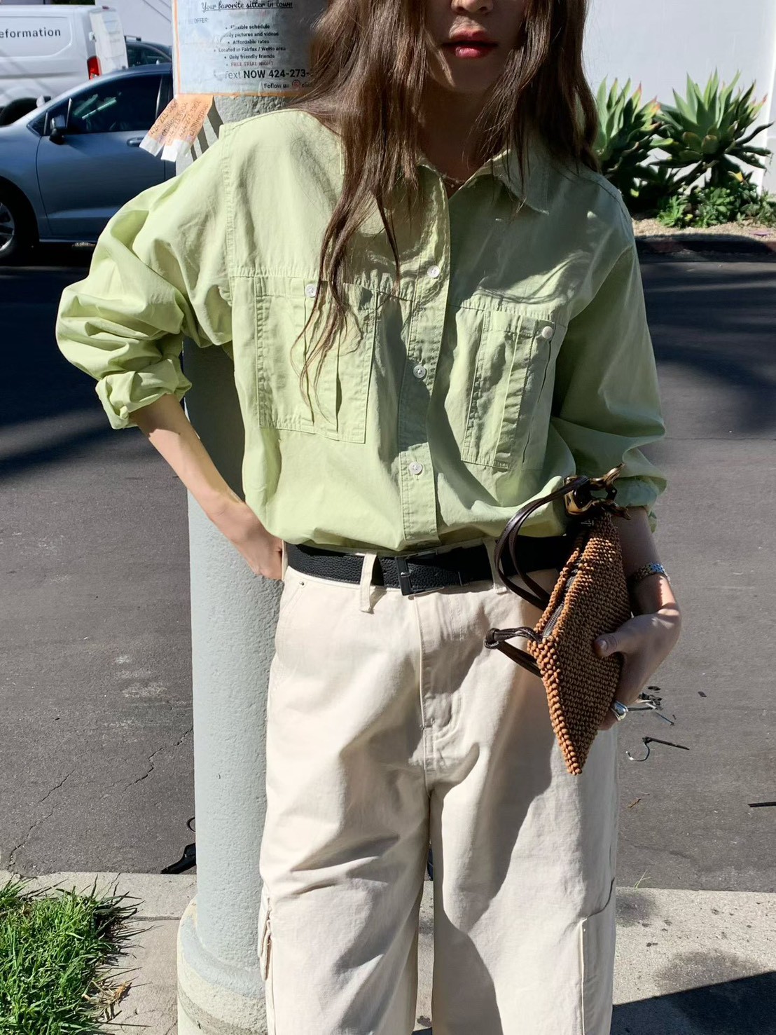 B64.人氣甜美糖果色襯衫