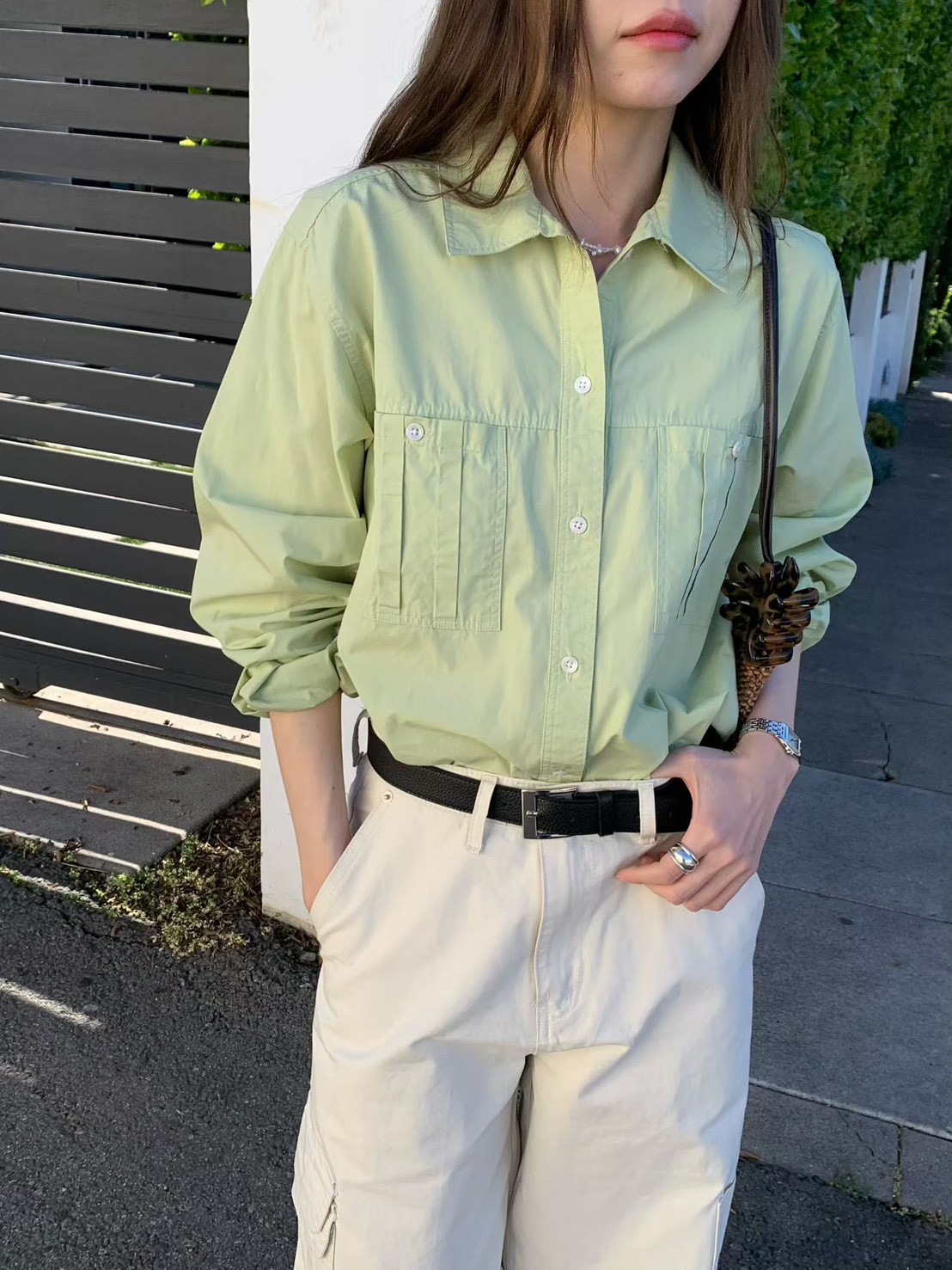 B64.人氣甜美糖果色襯衫