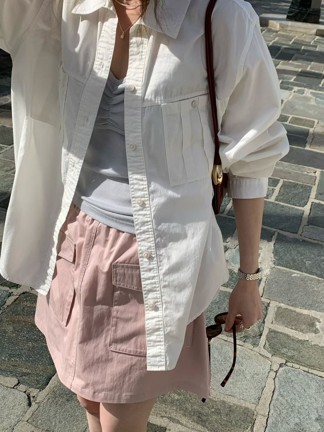 B64.人氣甜美糖果色襯衫