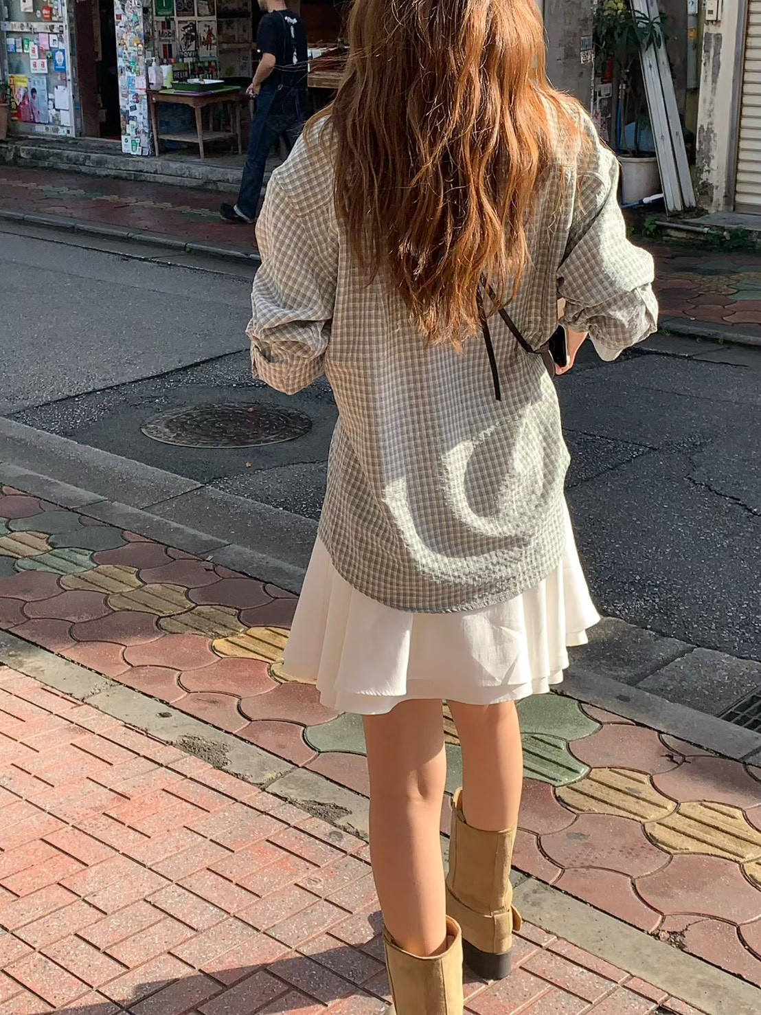 B02.大V家韓妞必備小格紋襯衫