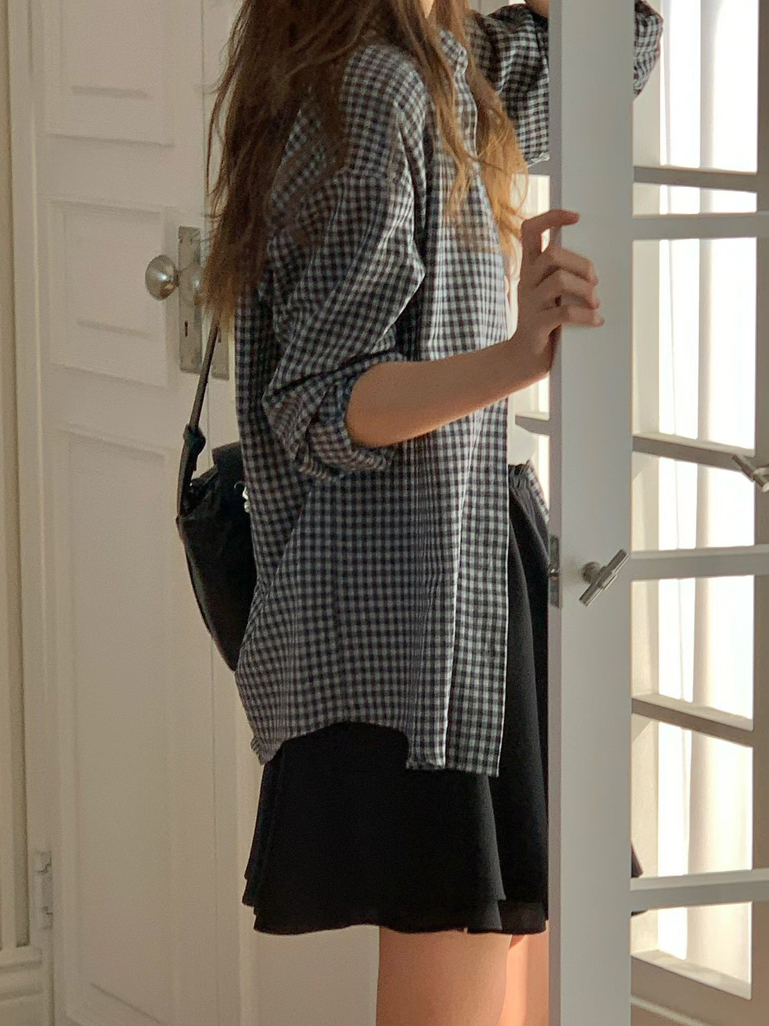 B02.大V家韓妞必備小格紋襯衫