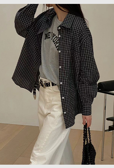 A21.知性復古小格紋襯衫