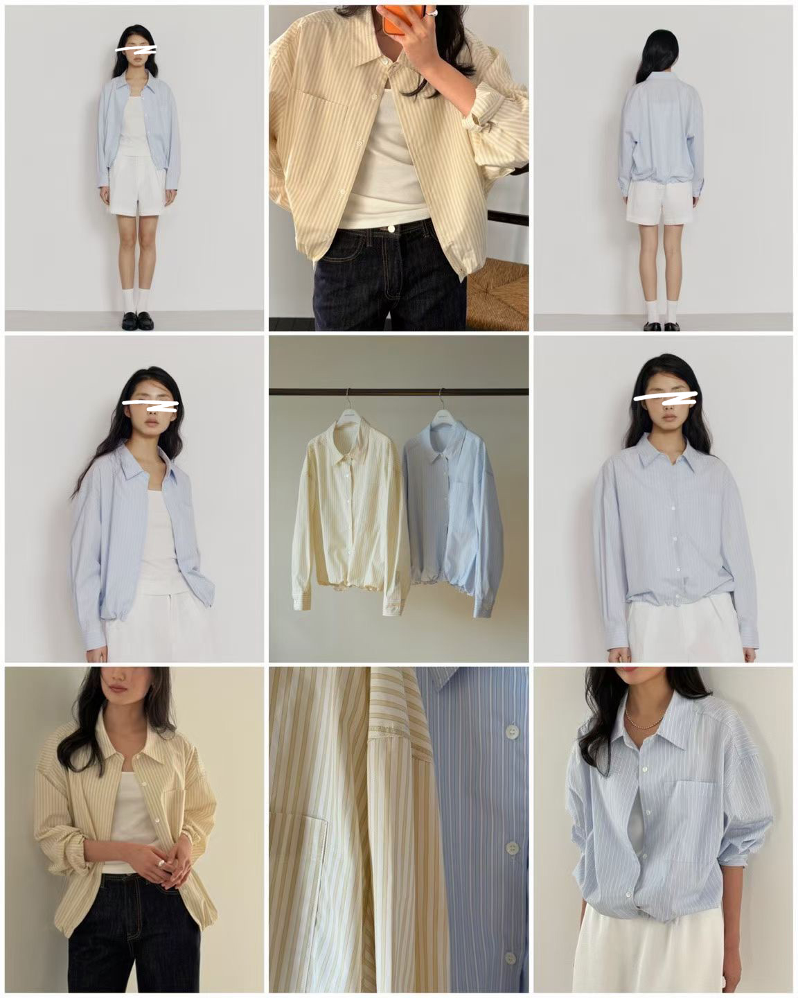 A69.瘦瘦歐膩直條紋襯衫小外套