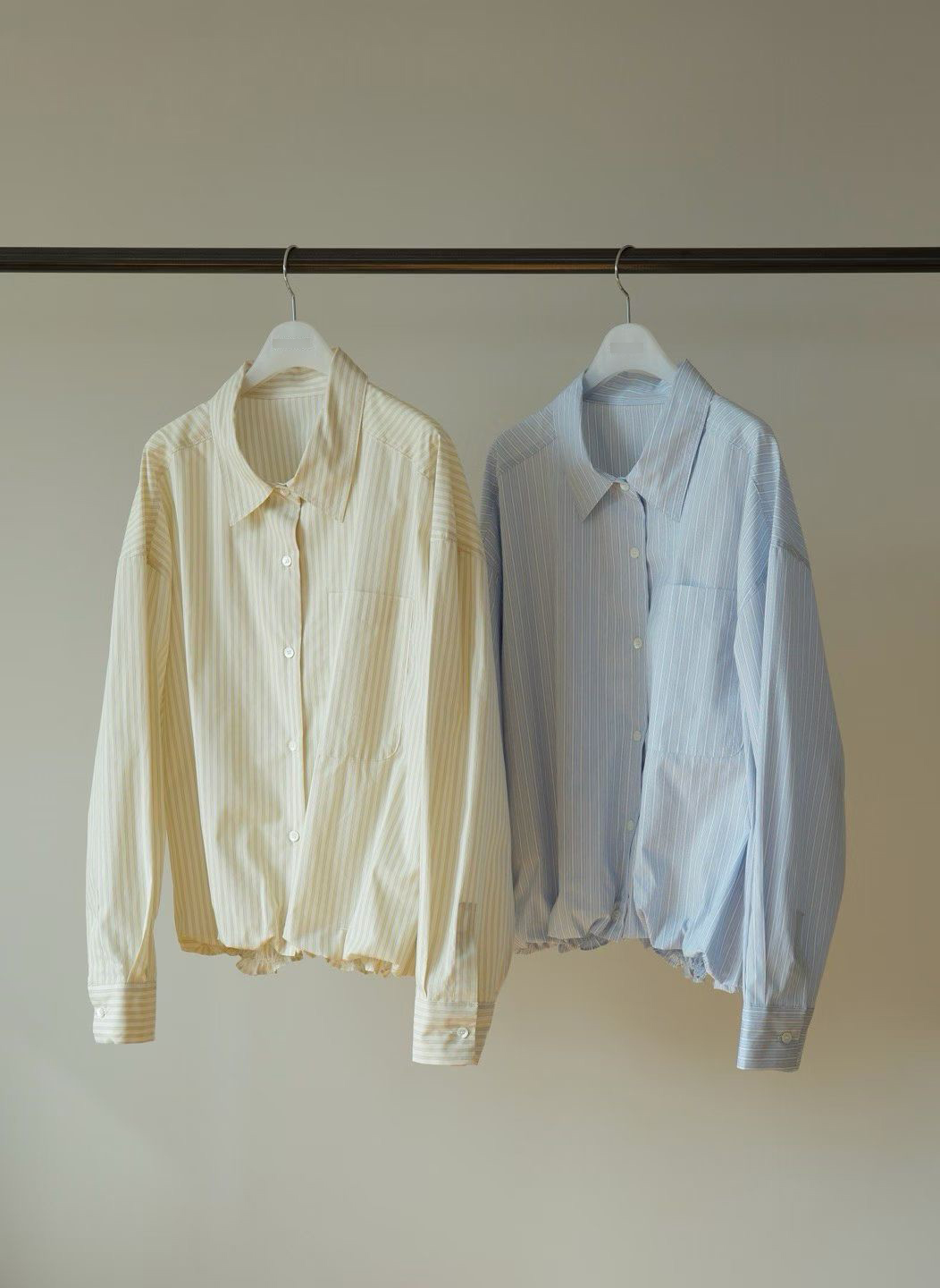 A69.瘦瘦歐膩直條紋襯衫小外套