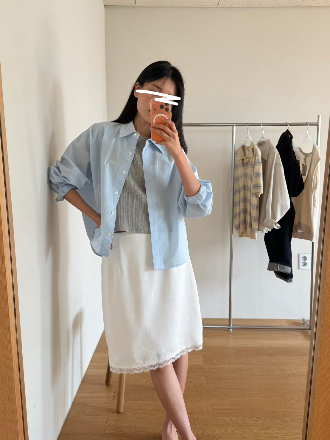 A36.瘦瘦歐膩清新好搭襯衫