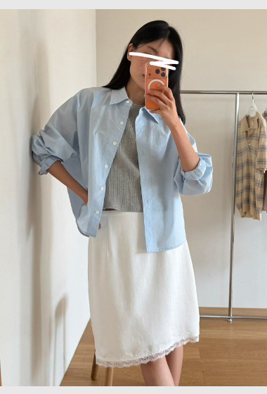 A36.瘦瘦歐膩清新好搭襯衫