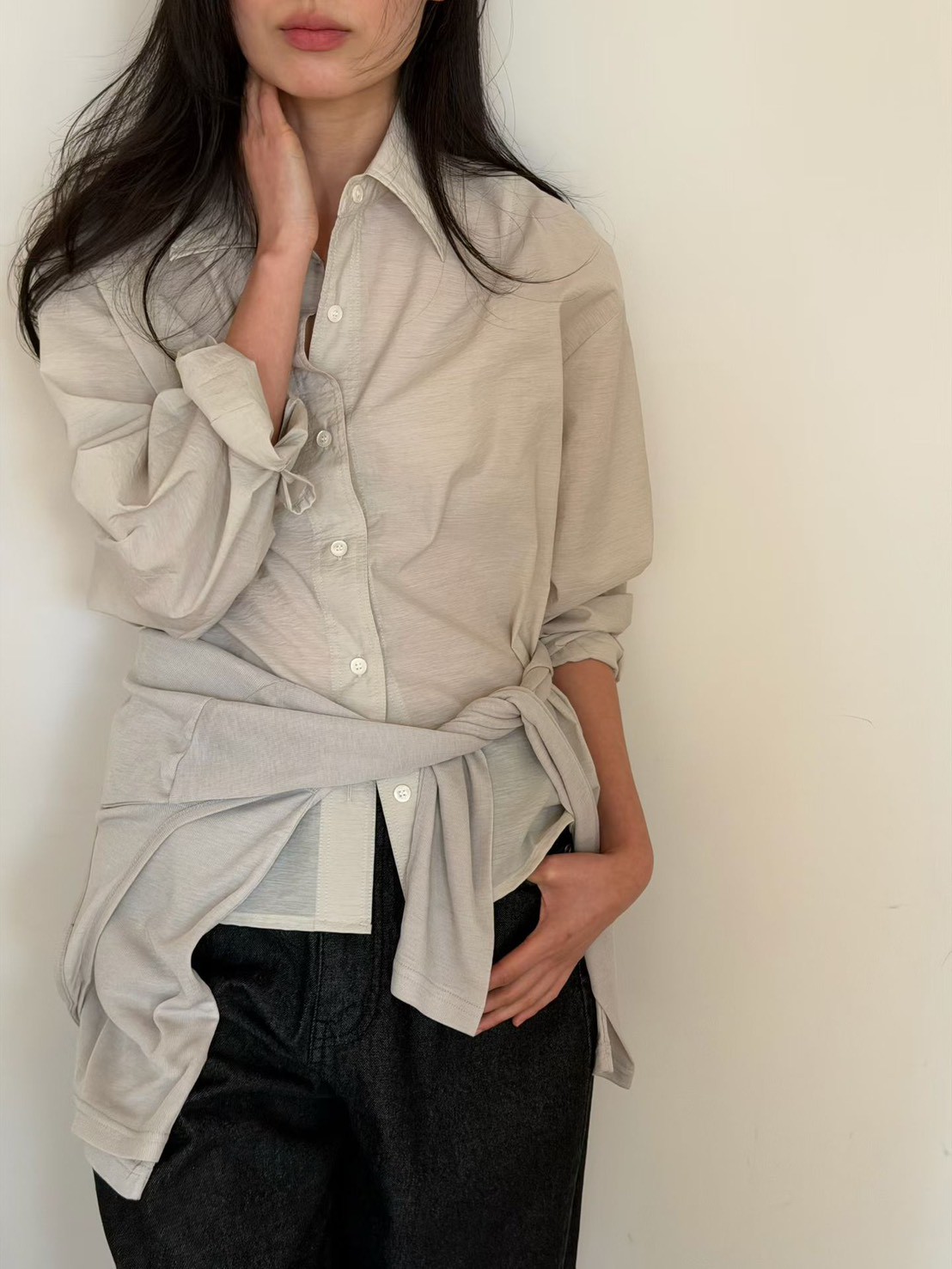 A36.瘦瘦歐膩清新好搭襯衫