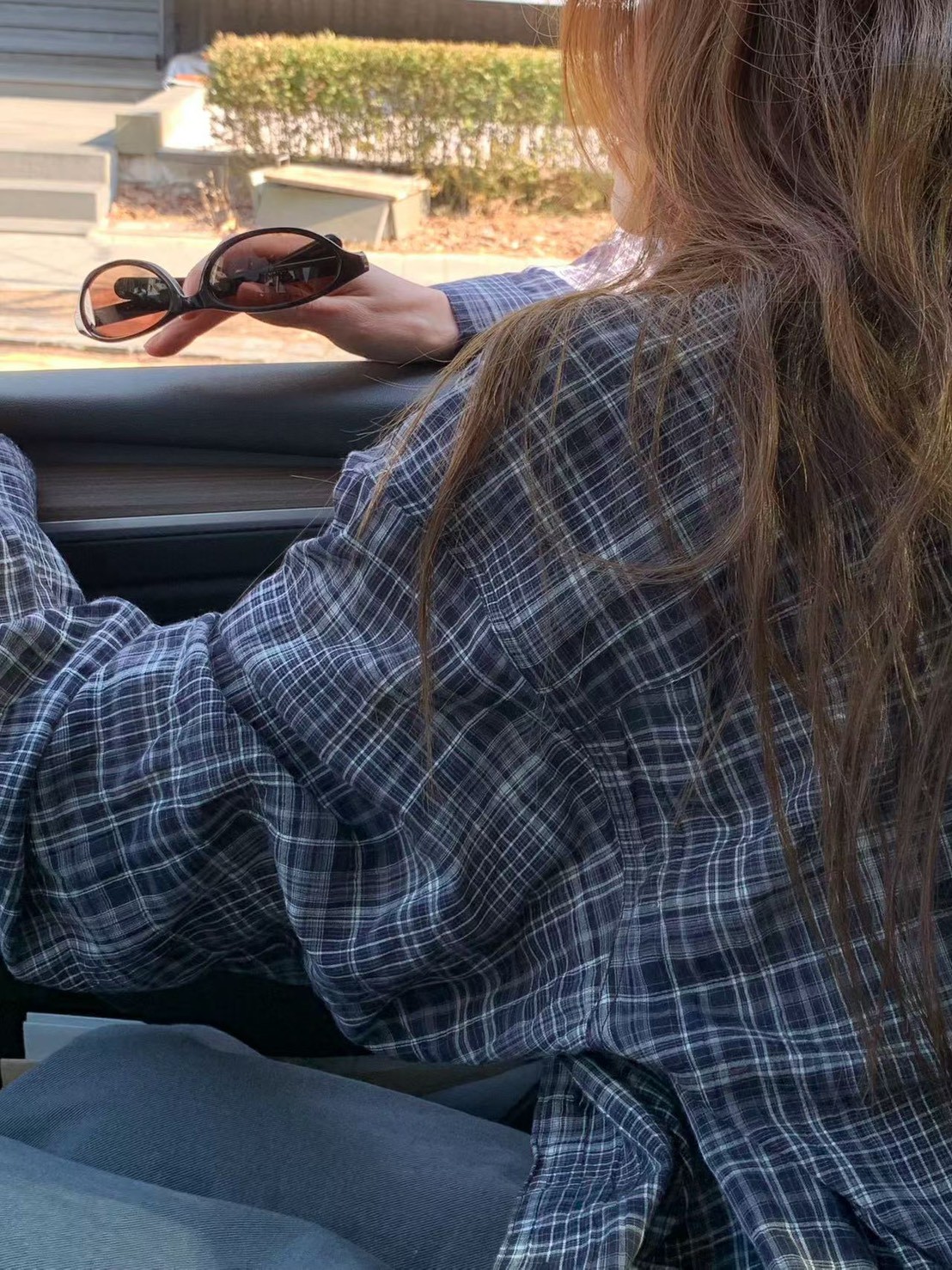 A15.纖瘦家復古格紋襯衫