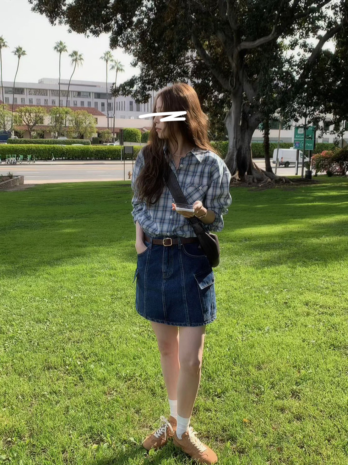 A60.粉彩女孩格紋襯衫