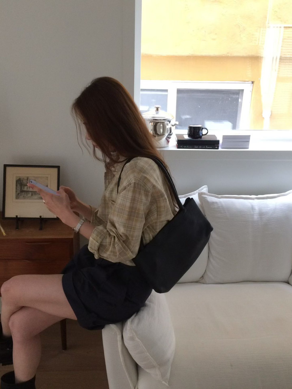 A60.粉彩女孩格紋襯衫