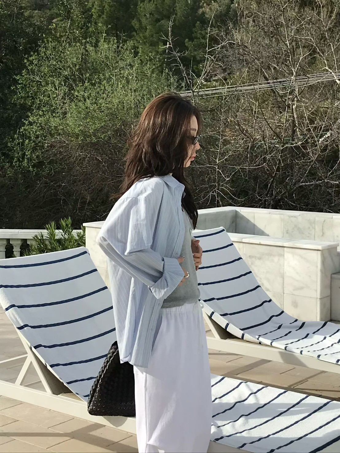 A95.小V家粉彩直條紋襯衫