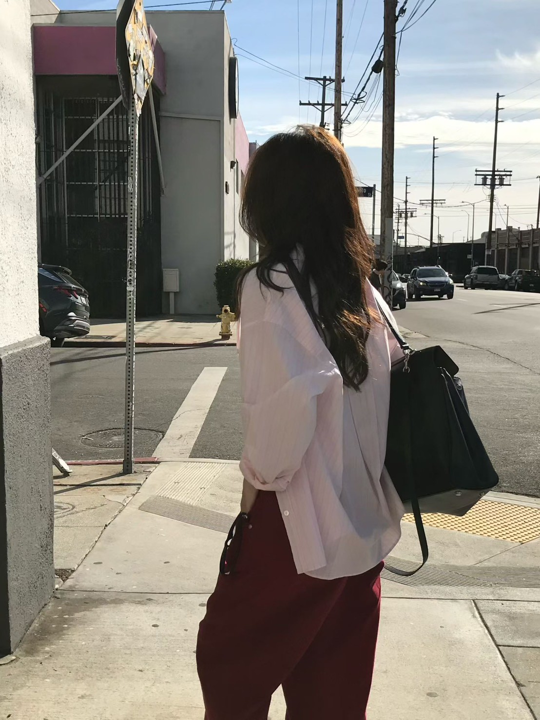 A95.小V家粉彩直條紋襯衫