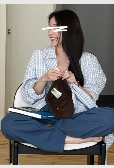 B05.造型可拆領巾小格襯衫