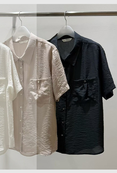 B12.質感家溫柔雙口袋襯衫